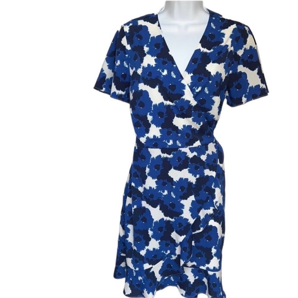 Banana Republic PRINT RUFFLE WRAP DRESS - Picture 2 of 12